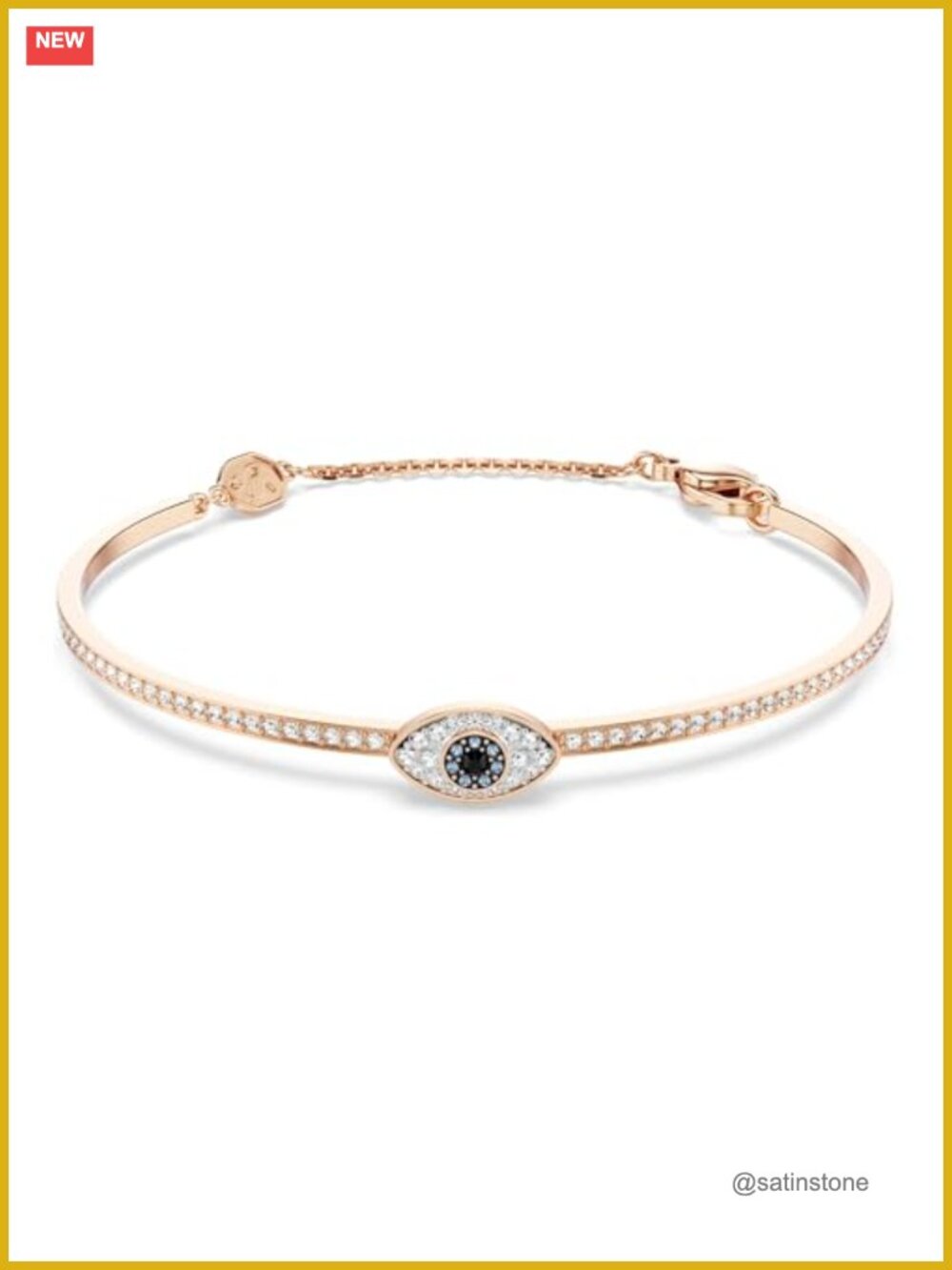 Swarovski Symbolica Bangle Rose Gold-Tone Plated Adjustable Bracelet